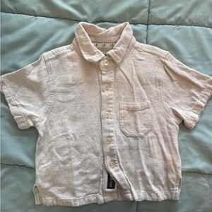 Little Bipsy Cream Linen button up